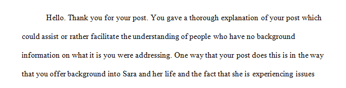 Respond to at least two colleagues who applied a theory of successful aging to Sara's case that differs from the one you applied.