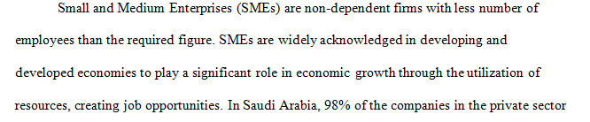 The Saudi Arabia Vision 2030 stated SMEs struggles to access adequate funding from the financial institutions