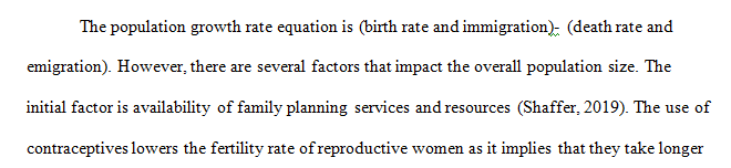 The growth rate equation is (birth rate + immigration)-(death rate + emigration).