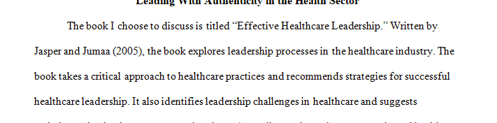 Leading With Authenticity In The Health Sector