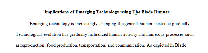 Write a 1-2 pages movie review discussing the implications of emerging technologies