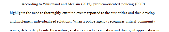 Describe how problem oriented policing differs from the professional crime fighting model