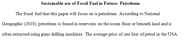 Discuss a scenario of a future where fossil fuels are used sustainably