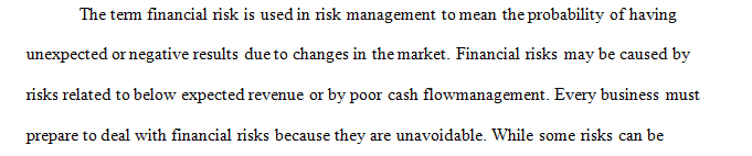 Identify types Financial Risk Exposures