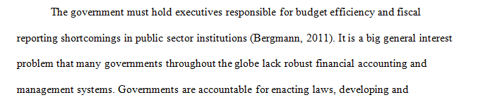 Who should hold leaders accountable for failures in financial reporting and budget discipline