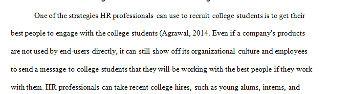 How Can Human Resources' Professionals Improve The Recruitment of College Student