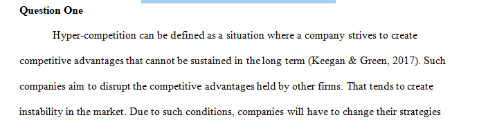Prior to beginning work on this discussion review Chapter 16: Strategic Elements of Competitive Advantage