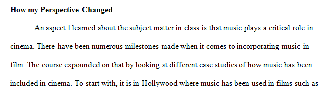 Write one paragraph about the most significant thing you learned about the subject matter of the class (music in global cultures).
