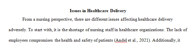 Articulate through a nursing perspective issues concerning healthcare delivery to decisionmakers within healthcare organizations