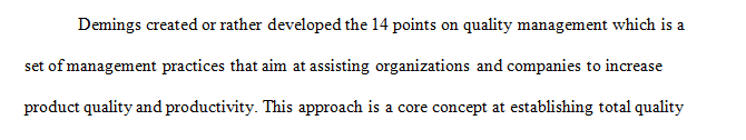 Discuss the 14 point theory of management given by Deming with example.