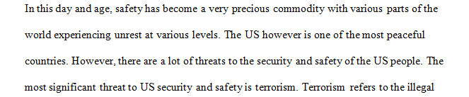 For this assignment you are asked to choose one (1) threat to security and safety as presented in this unit and create a blog