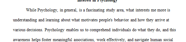 What initially interests you most about psychology