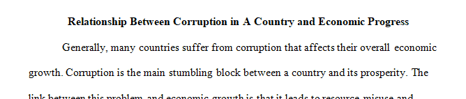 What is the relationship between corruption in a country and economic progress