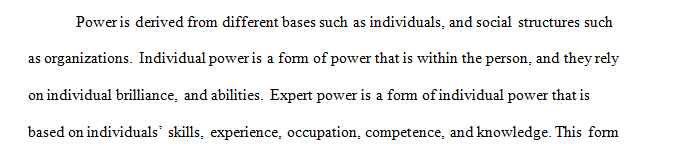 Which power bases lie within the individual