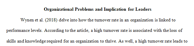 Wk 8 Discussion 1 - Organizational Problems and Implications for Leaders