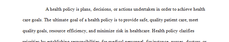 Find and share a health policy related to your practice area (search the database for a scholarly article).