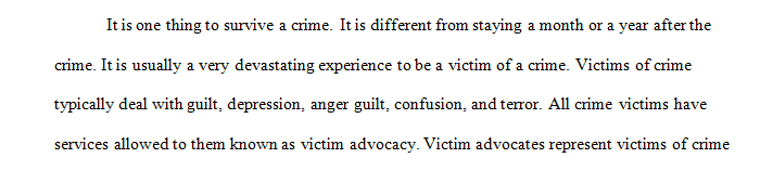 Imagine you are training new case managers on the role of victim advocate and you need to include a section in your training guide.