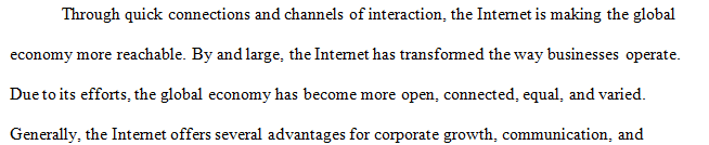 Provide a description of the competitor’s use of the Internet