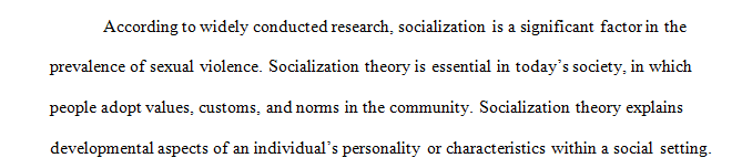 Select one of the following theories about sexual aggression towards individuals