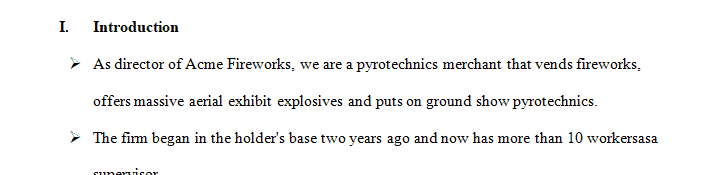 You are the manager of Acme Fireworks a fireworks retailer who sells fireworks