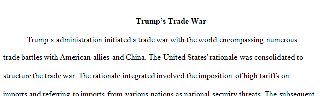 After you watch the Frontline Documentary "Trump's Trade War" consider the following questions
