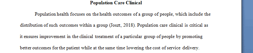 Attend a population care clinical.