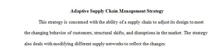 Choose 2 supply chain strategies aimed to improve organizational performance and enhance competitiveness.