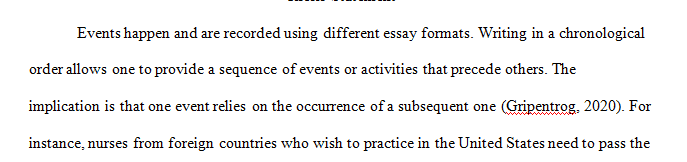 Create at least one thesis statement from the subject listed below that could be supported by chronological paragraphs.