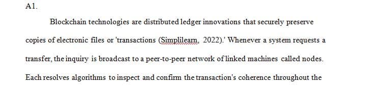Creative writing assignment on block chain technology in supply chain management