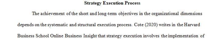 Discuss the process of effectively executing strategy.