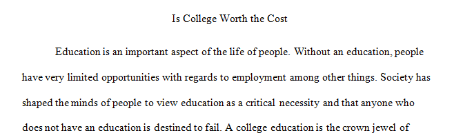 Is College Worth the Cost