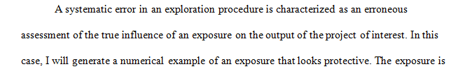 On a Microsoft Word document, generate a numerical example of an exposure that appears protective