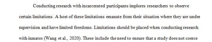 What limitations should be placed on research with incarcerated participants