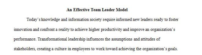 Synthesize the leadership theories in the file and then create a leadership theory or model.