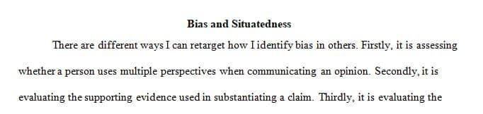 Wk 1 Discussion 1 - Biases and Situatedness