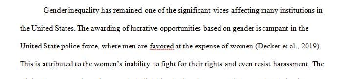Women being discriminated within the police Force in the United States
