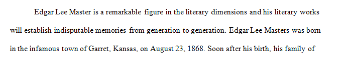 Write on Edgar Lee Masters.