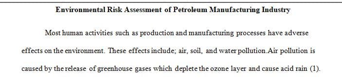 Assessing Environmental Risks from Human Activity