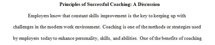 Coaching is an important process in organizations