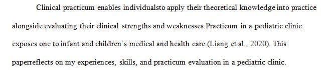 Critical reflection of your growth and development during your practicum experience in a clinical setting