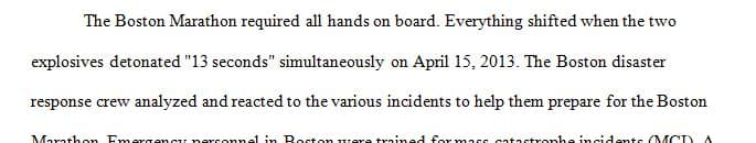 Discuss the effectiveness of the preparation and responses to the Boston Marathon bombing 