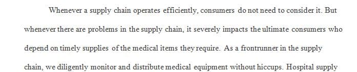 Explain logistics tasks involved in one service supply chain