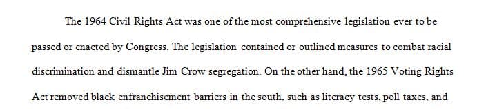 Impact of racial segregation after the passage of the1964 and 1965 Civil Rights and Voting Rights Acts