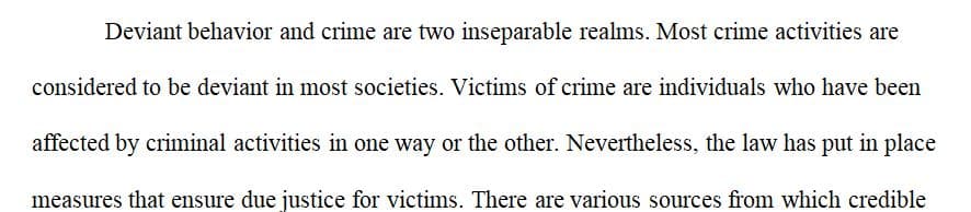 Perceptions of Deviance, Crime, Victims, and Justice