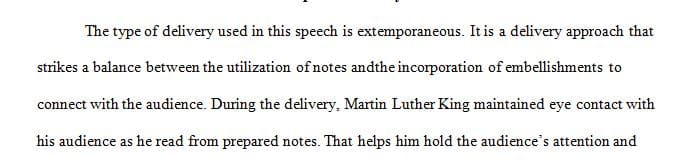 What type of delivery is this speech