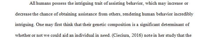 Write a short paper on predictors of helping behaviors