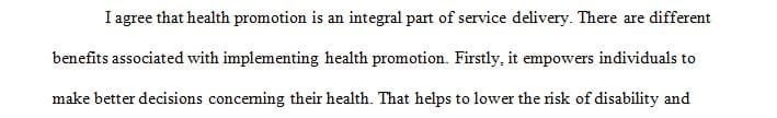 Research and case studies from around the world provide convincing evidence that health promotion is effective