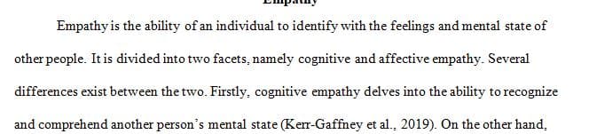 Cognitive Empathy and Research Plan