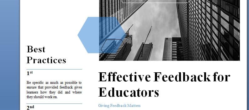 Effective timely feedback is essential in higher education