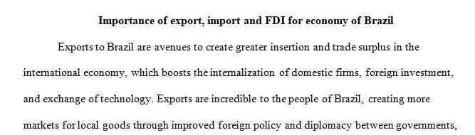 Importance of export, import and FDI for the economy